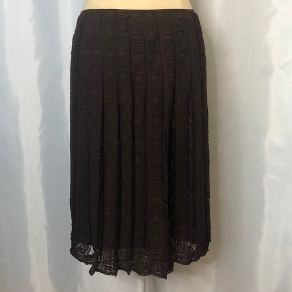 Max Studio Lace Pleaded Brown Skirt Size XS - Picture 1 of 16